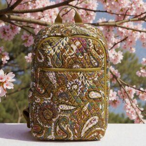 Vera Bradley Backpack Essential Everyday Buta Spray Paisley 12" Height